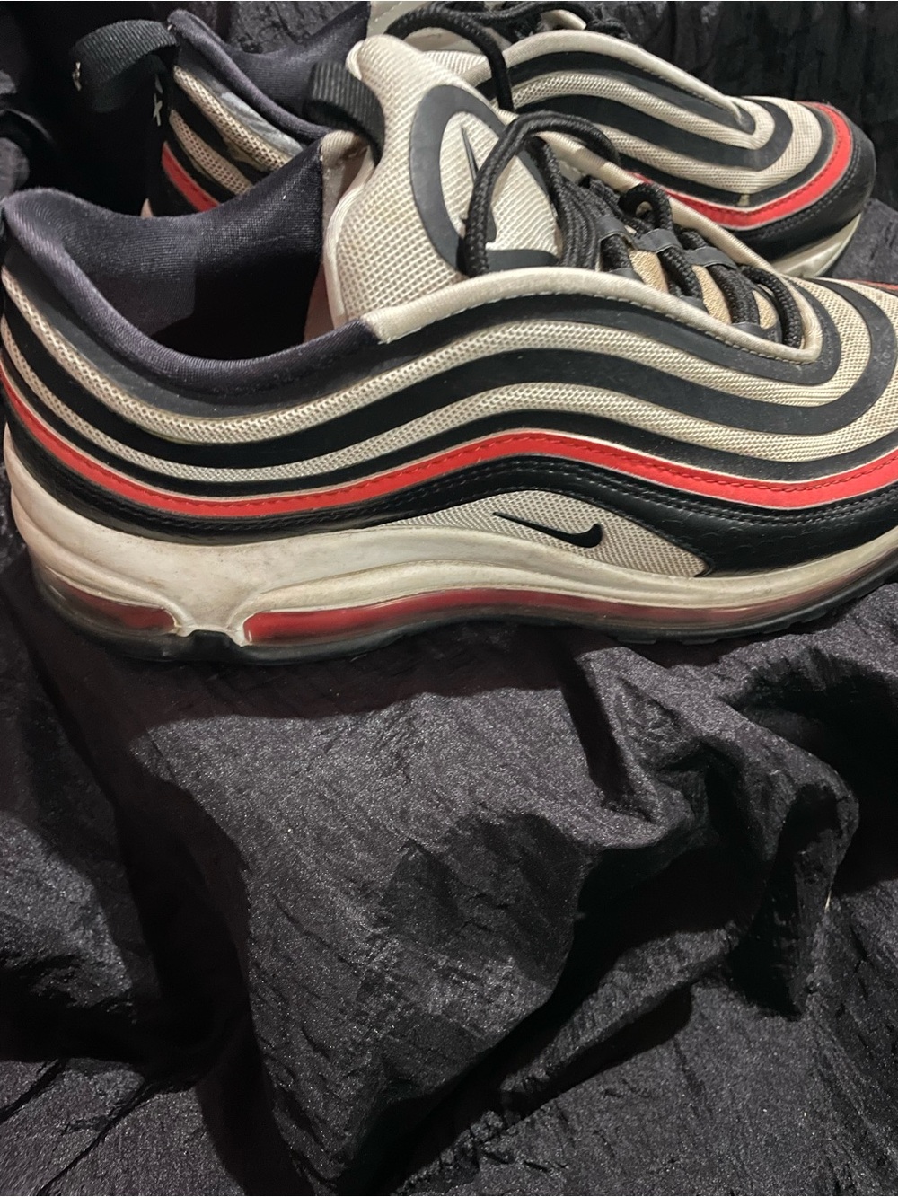 Nike sz 7. Air Max 97 — Black, White & Red Accent Sz 7